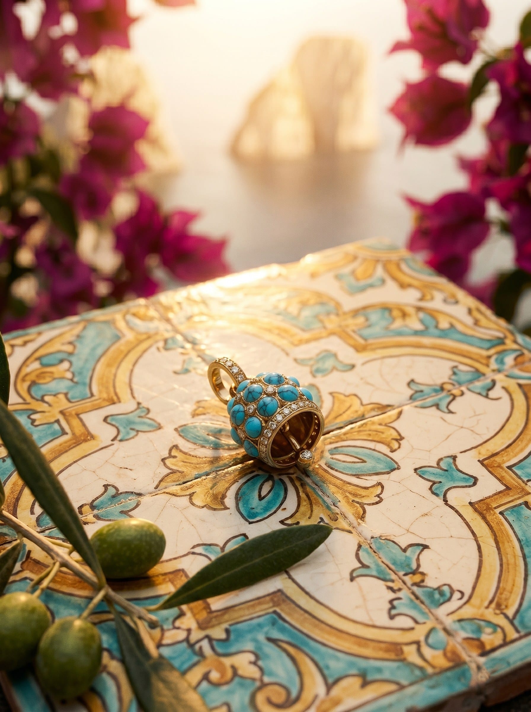 Turchese Mare · Azulejo & Faraglioni — Capri Bells mood