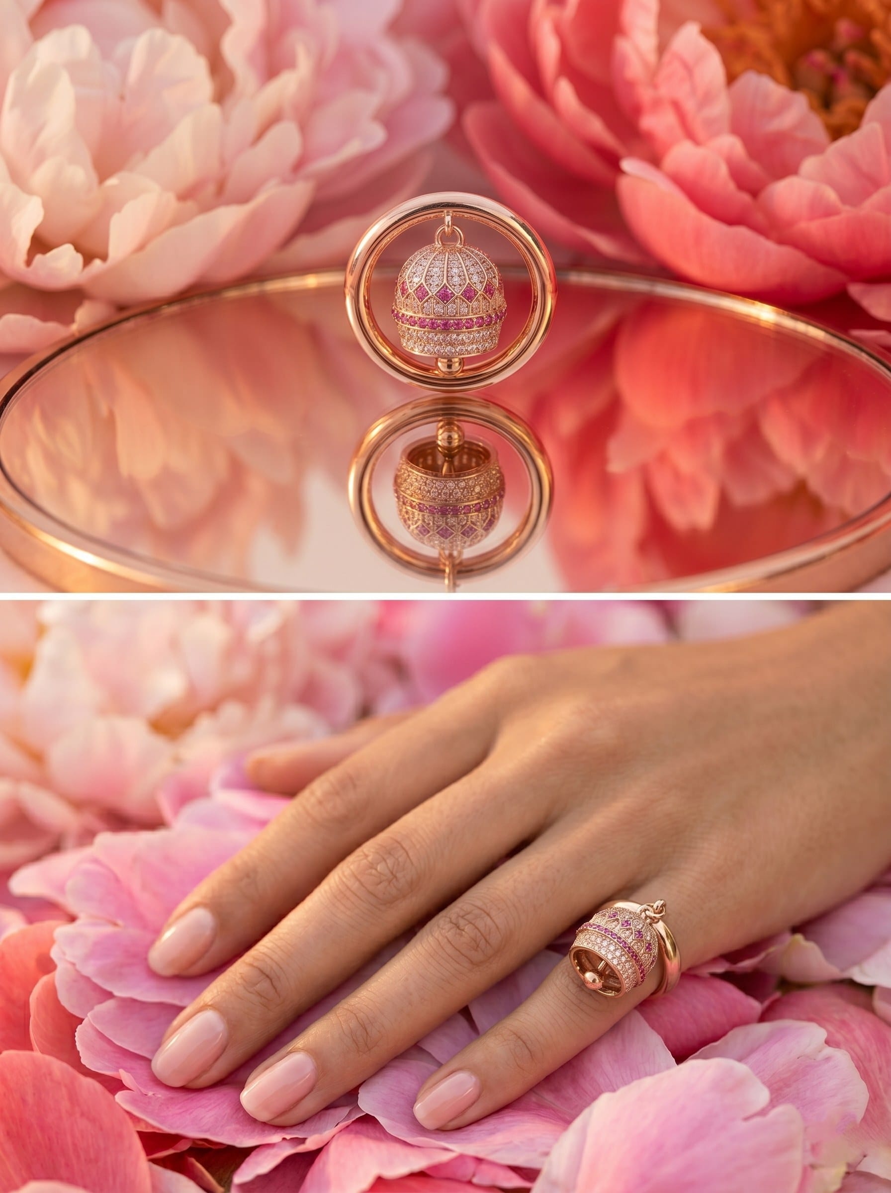 Anello circondato da peonie — Capri Bells
